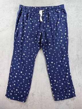 Old Navy Women's XL Navy Blue Snowflake Pajama Pants